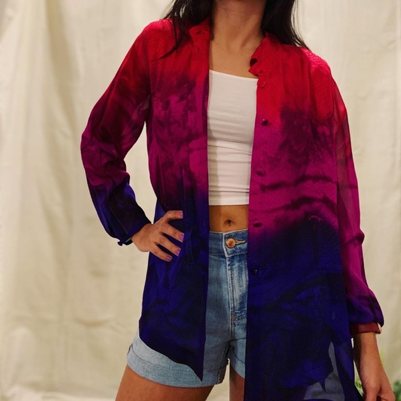 Silk Bijoux Tops - Hand painted Silk Blouse